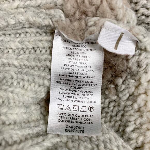 Ann Taylor Sweater Pullover Argyle Grey Cream Soft Knit Mock Neck Women's S - Picture 7 of 7